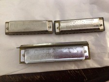 3 Harmonicas 2 Hohner And 1 WM KRATT Co SUPER 48 Chromatic ALL WELL USED