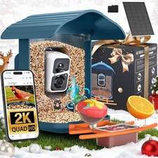 PAV-Bird Feeder with Camera 2K HD, 64GB Card, AI Identify Bird Species Smart