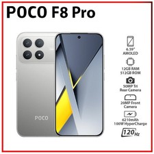 Xiaomi POCO F8 Pro 5G SILVER 12GB+512GB Dual SIM Unlocked Android Cell Phone