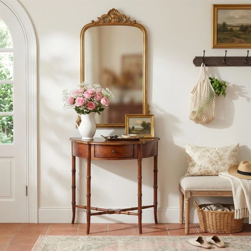 Butler Specialty Company Skilling Wood Demilune Console Table - Olive Ash - Picture 2 of 8