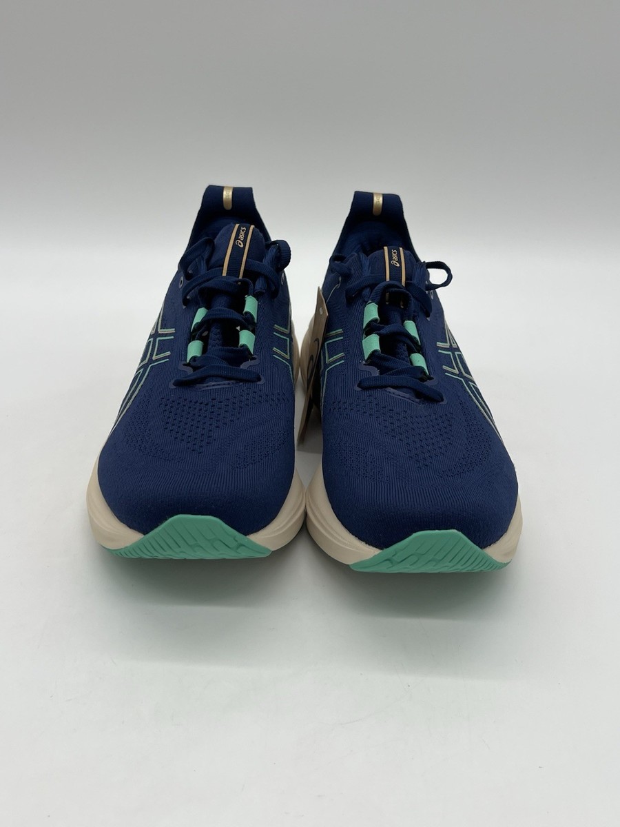 Asics Gel-Nimbus 26 Women Size 12.5 Wide Blue Expanse/Aurora Green