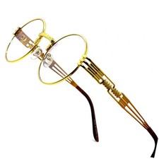 Gold Round Clear Glasses Steampunk Hip Hop Sunglasses Men's Fashion Eyewear New