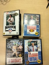 Lot of 4 John Madden Football + Baseball Games 92, 93, 94 Sega Genesis NFL Talks
