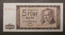 Geldschein von DDR 5 Mark 1964 Serie ID . UNZ ! TOP ! SELTEN !