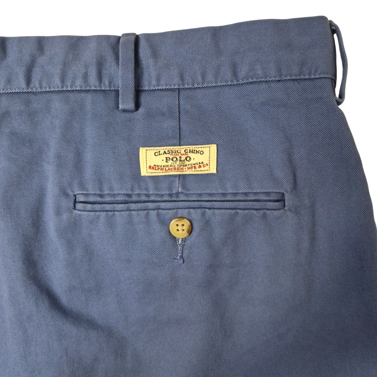 Polo Ralph Lauren Prospect Shorts Mens 40 Blue Classic Chino Cotton Twill Vtg