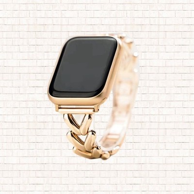 USED AppleWatch Series 6 44mm Dk Gray w Gold Chain Band , WiFi + Cellular