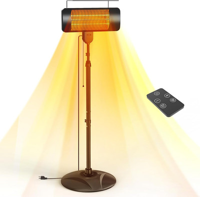 Outdoor Heaters for Patio, 1500W, 3 Heat Modes & 12H Timer, IP54 Waterproof Elec