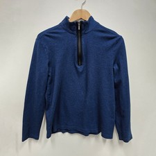 Hathaway Men's Blue 100 Pima Cotton 1/4 Zip Pullover Sweater Size M