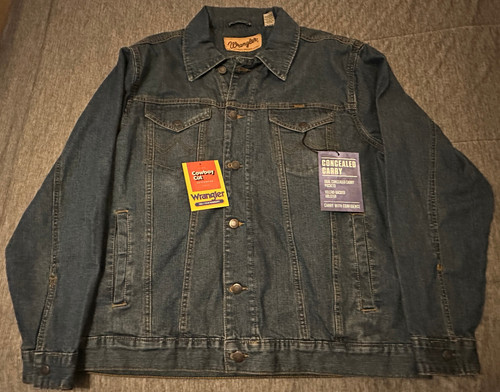 Wrangler Mens M-159 Authentic Western Denim Trucker Jacket Blue Medium NEW