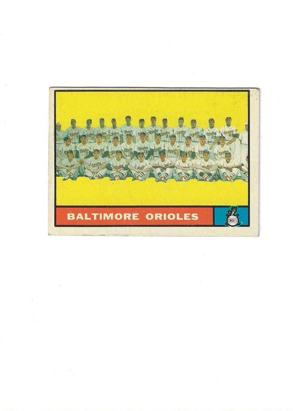 1961 Topps #159 Baltimore Orioles team card - EX           (BTC61)