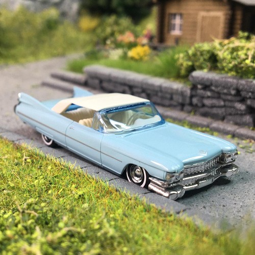 Cadillac Eldorado, cabriolet, bleu, 1959 - BUSCH 45132 - HO 1/87 | Condition: Neuf