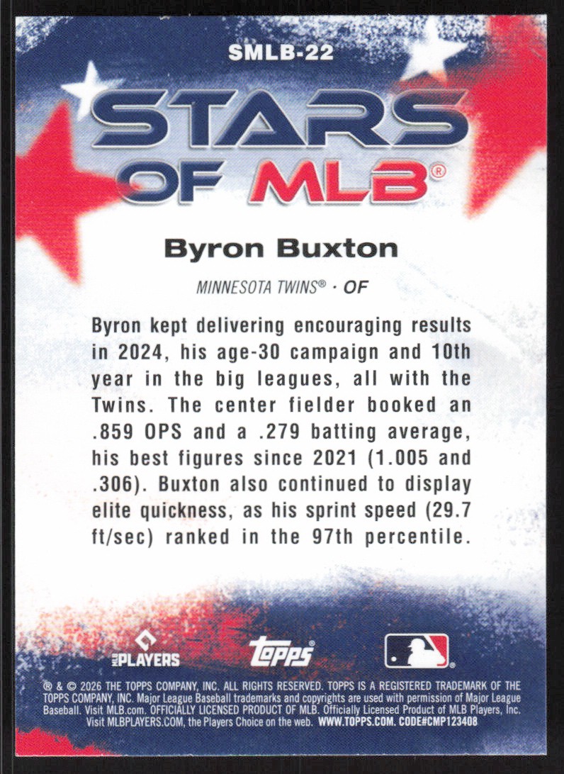 2026 Topps Stars of MLB Byron Buxton Baseball Card #SMLB-22