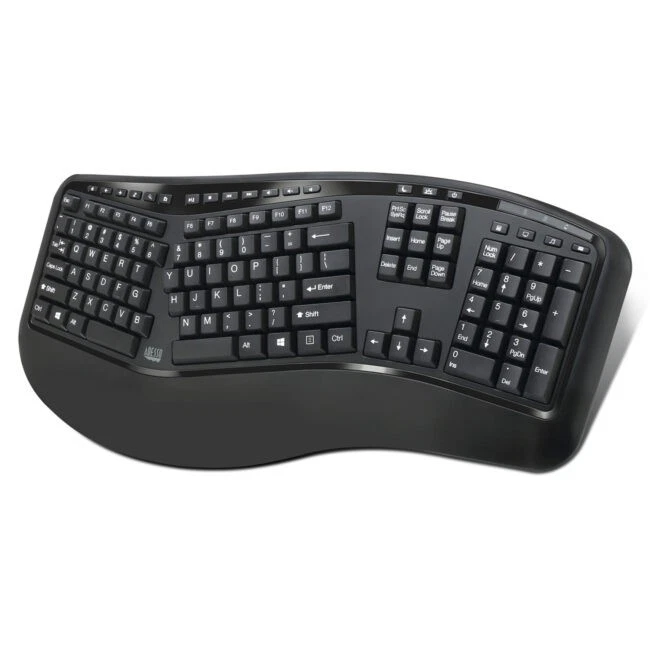 Teclado ergonómico inalámbrico y ratón láser Adesso, inglés/francés canadiense Foto 2 de 4
