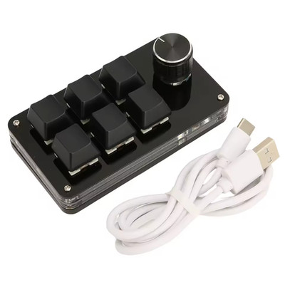 Macropad 6-key Tatatur- Einhändige, programmierbare, mechanische Mini-Tastatur,