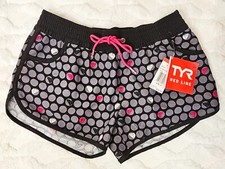 Tyr Womens Board Shorts Grey Polka Dot Drawstring Size Small FBSP5A