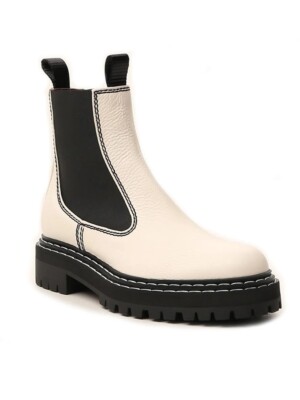 Proenza Schouler ホワイトレザー ブーツ Proenza Schouler Chelsea Lug Sole Combat Boot White Calf Leather