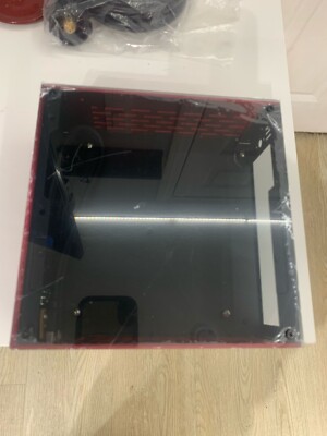 A01 Aluminum Mini-ITX HTPC Computer Chassis Red Tempered Glass Case