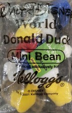 Kellogg's 2001 Walt Disney World Donald Duck Mini Bean 4" Plush Toy New Sealed 