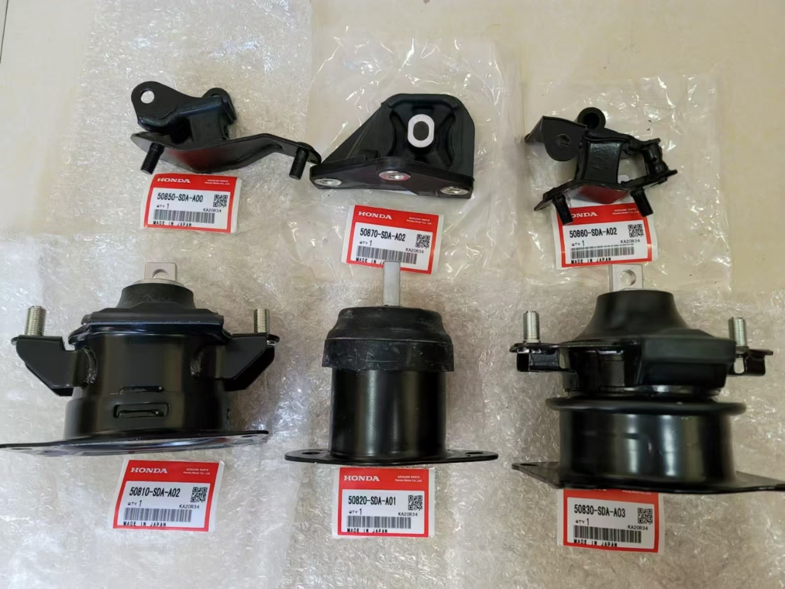For 03-07 Accord 2.4L Engine Motor & Trans Mount Set 6PCS (Automatic)