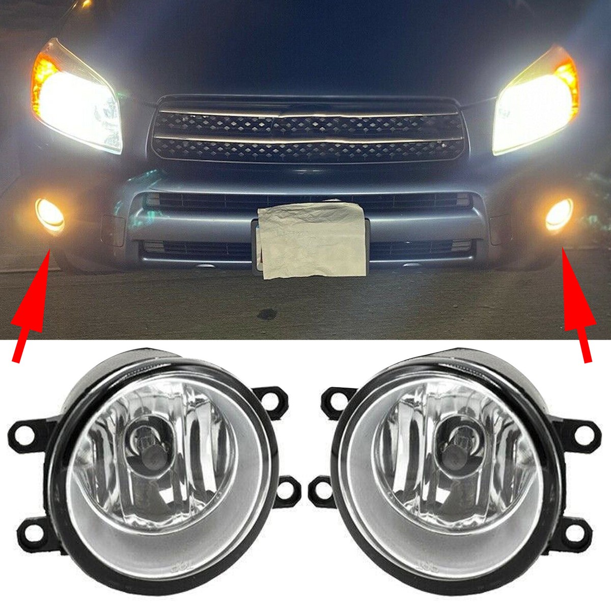 Pair of Fog Lights Lamps Left Right Side Fit For Toyota