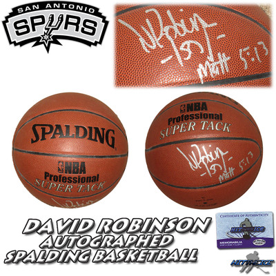 david robinson signed basketball