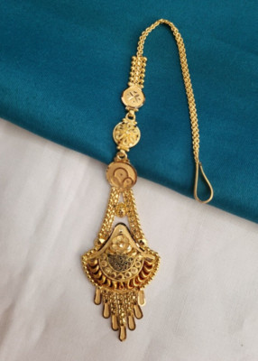 22K Gold Tika schlicht Gelbgold filigrane Arbeit traditioneller Look Tika Sch...