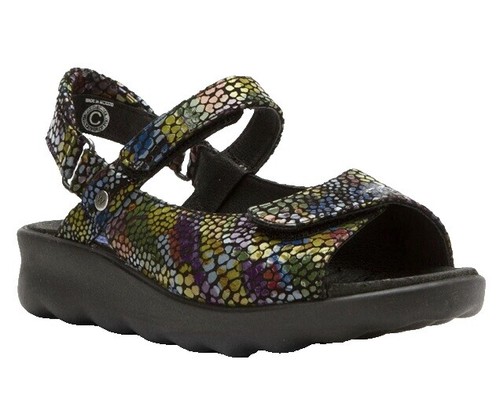 Wolky Sandals Mens 40 Black White Crackle Pattern Leather Adjustable Straps Wolky Manilla Arezzo Leather Sandals – Cute & Comfy main image 4