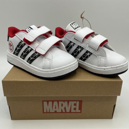 adidas Grand Court x Marvel Spider-Man chaussures baskets enfants - tout-petit taille 6K Neuf dans sa boîte - Photo 1/16
