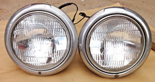 Early 1941 Ford Headlight Assemblies Original Pair Buckets Rings 42-47 Truck
