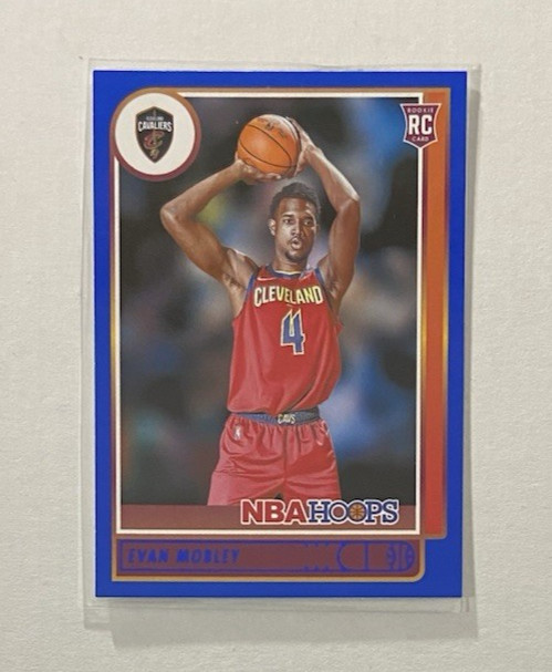 Evan Mobley 2021-22 Panini NBA Hoops Blue Parallel Rookie Card #234 RC Cavs
