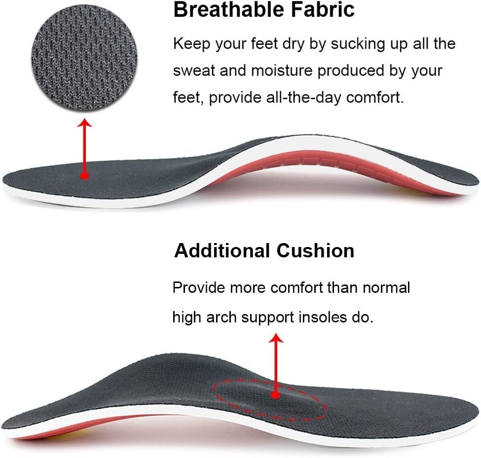 Insoles Pair for Walking, Running, Sports, Formal & Safety Shoes-All