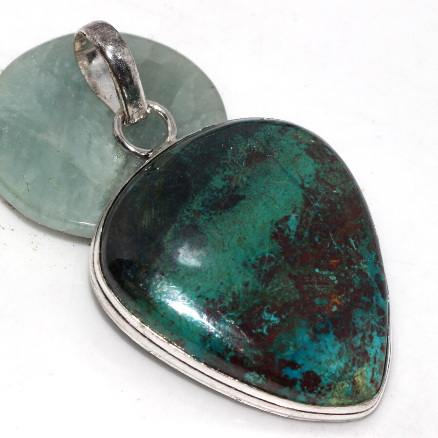 925 Silver Plated Chrysocolla Jewellery Pendant Handmade Gemstone Size 2