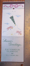 GIANT MATCHBOOK COVER: CAVANAUGH GLASS CO. BALTIMORE, MD EMPTY MATCHCOVER -C11