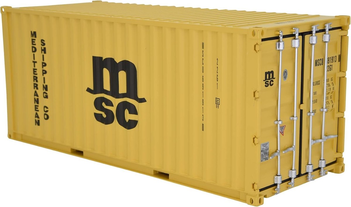 1:20 MSC 20GP Shipping Container Model Abs Resin & Wood Toy Home