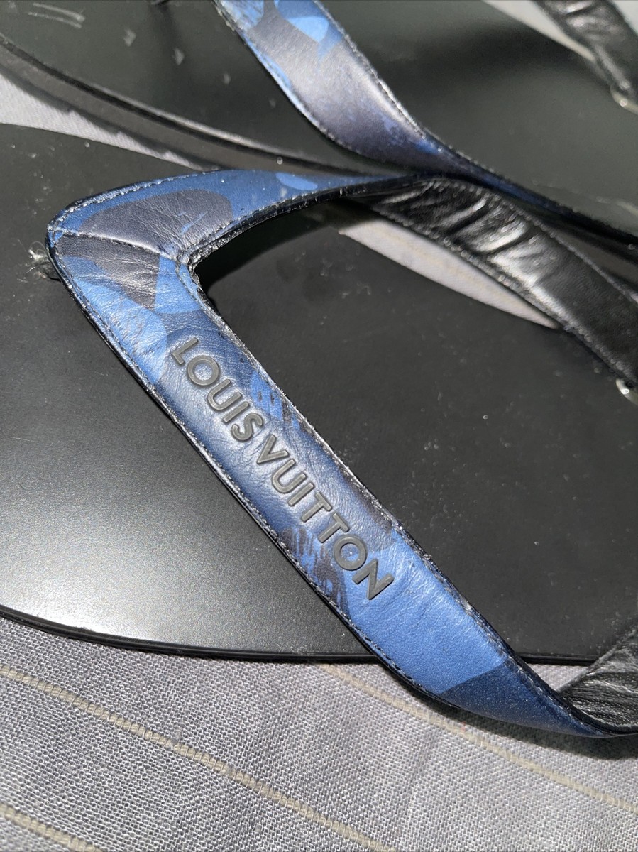 MEN'S LOUIS VUITTON BLUE MOLITOR THONG FLIP FLOPS SIZE 7 1/2 UK | eBay