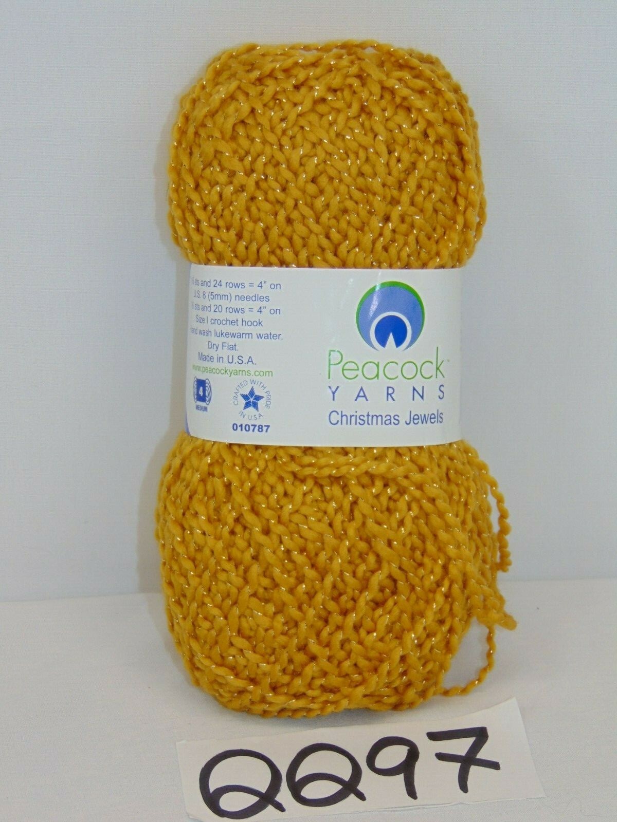 6 Skein Lot Peacock Yarns Christmas Jewels 3.5 Oz 100 Grams Gold 95