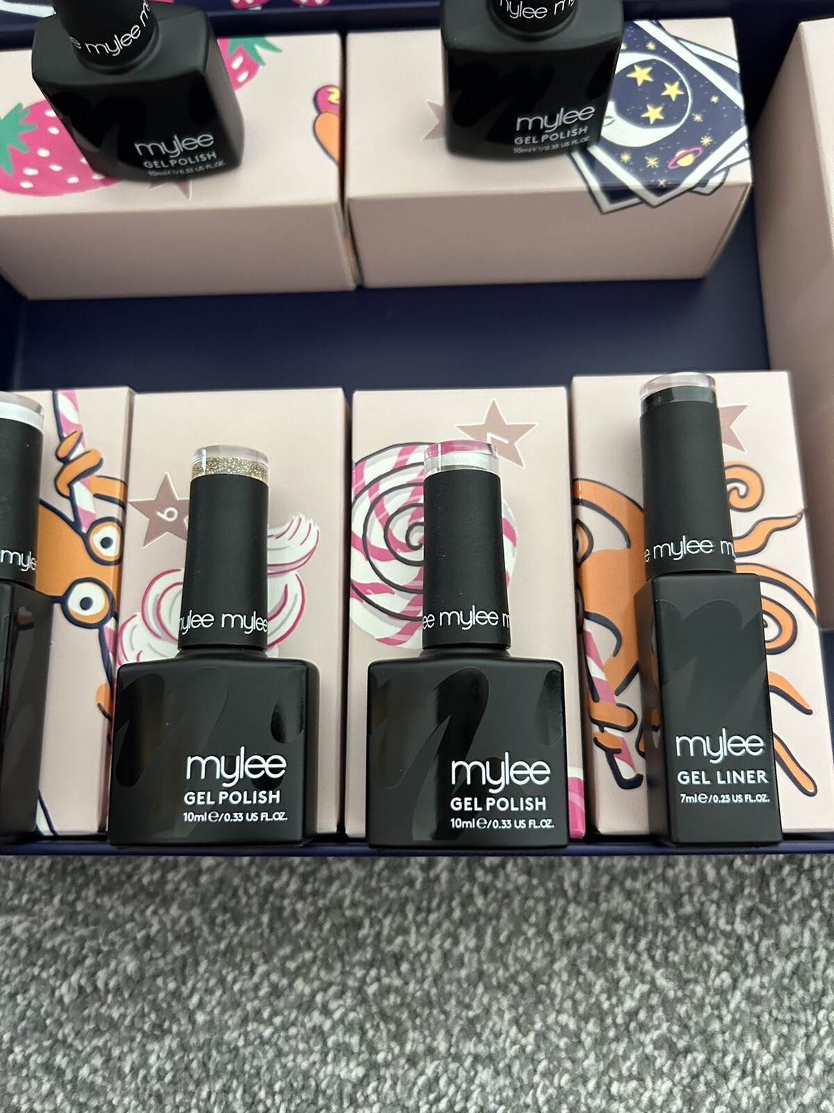 ⭐️💅 Mylee Winter Nails Gift 4 Gel Polishes, 2 Nail Art Liner Gels