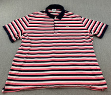 Lacoste Polo Shirt Men Size 8 Blue Pink White Striped 100 Cotton Knit Soft Golf