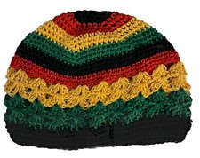 Kufi Hat Crochet Cap Beanie Rasta Black Red Yellow Green Item 2