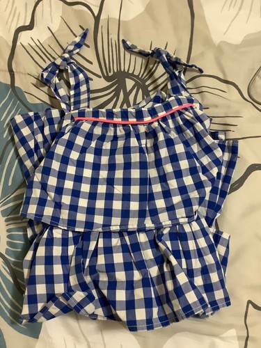 Crewcuts jcrew tiered ruffle gingham blue and white dress size 5 - Picture 2 of 5