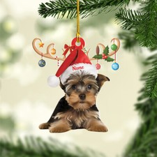 Yorkshire Terrier Dog Reindeer Christmas Ornament, Yorkshire Terrier Dog Lovers