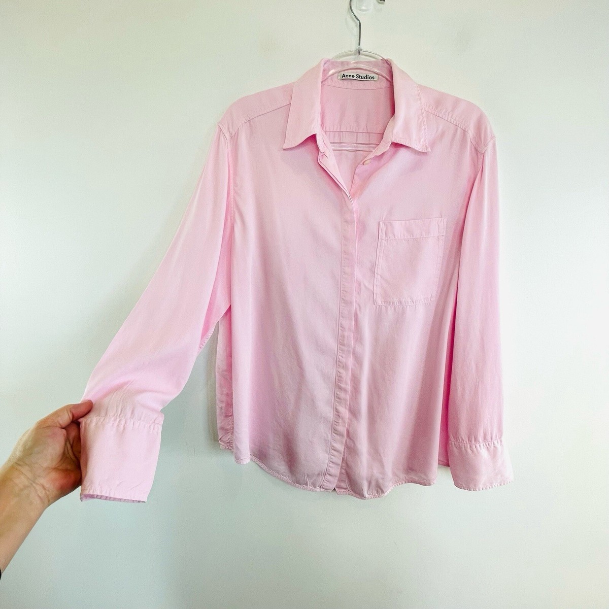 Acne Studios 36 8 Pastel Pink Button Front Long Sleeve Shirt
