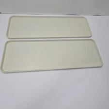 2 Cambro 87-2 Market Trays Beige Cafeteria Lunch Tray 30" x 10.5" Camping Trays