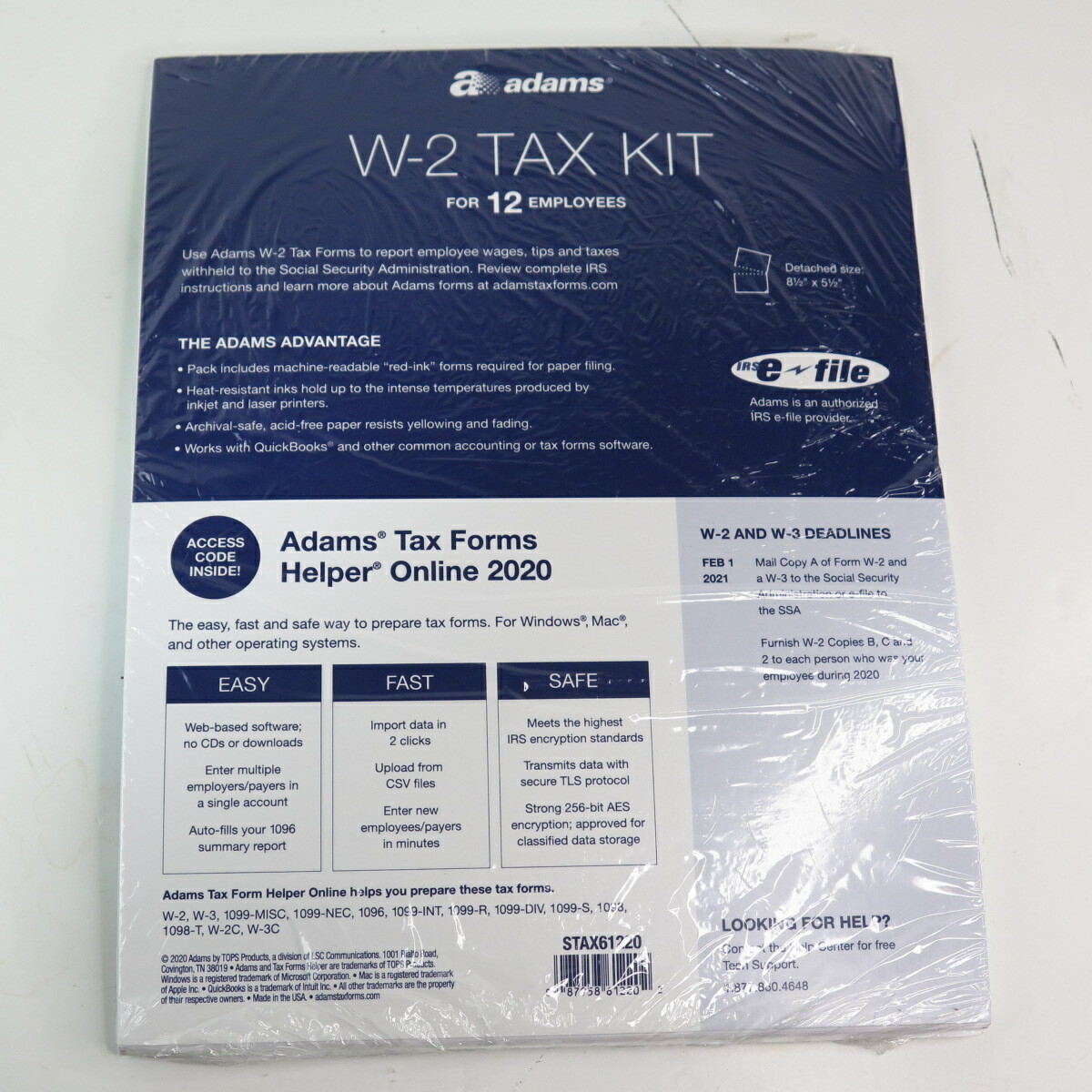【Mac】 Taxright 2024 Adams 2024 W2 Tax Kit For 12 Employees, 6 Part