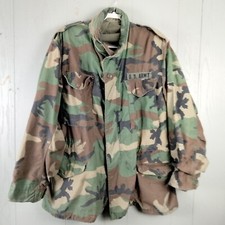 USGI M-65 Field Jacket Large Long Woodland Camo BDU Cold Weather Army Coat Hood