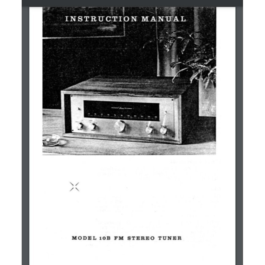 Marantz 10B Instruction Manual 12 pages comb bound gloss protective cover
