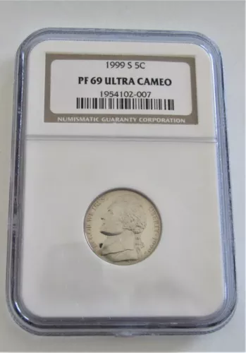 1999 S JEFFERSON 5c Nickel NGC PF69 Ultra Cameo