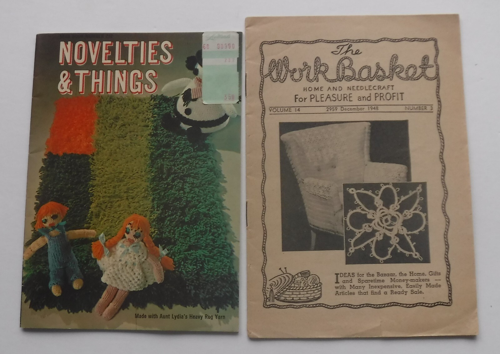 Vintage Knitting Pattern books / booklets Lot of 2 Novelties & Things ...