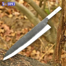 12" Handmade Forged Carbon Steel Knife Blank 9" Blade Install Your Own Handle