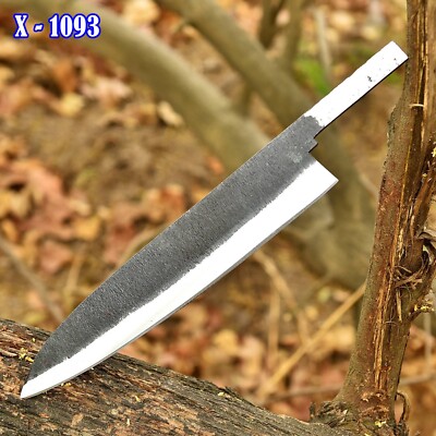 12'' Handmade Forged Carbon Steel Knife Blank 9'' Blade Install Your Own Handle